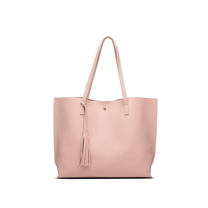 

Women Tote Bags Top Handle Satchel Handbags PU Pebbled Leather Tassel Shoulder Purse, Pink,customized color