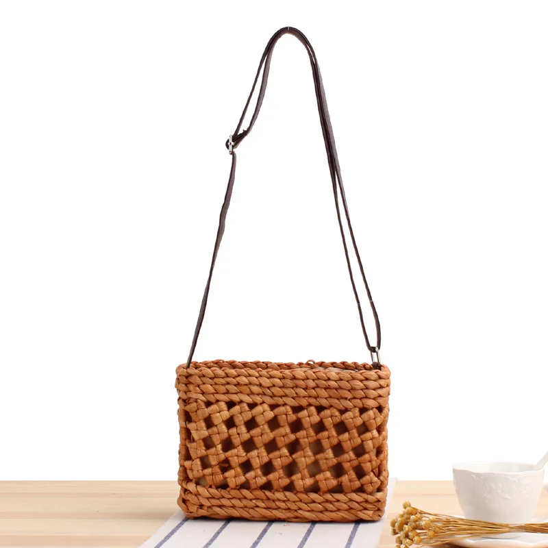 

New Mini Shoulder Bag Hollow Straw Basket Beach Bag for Women Lady Girl Oceanside Fashion Dress