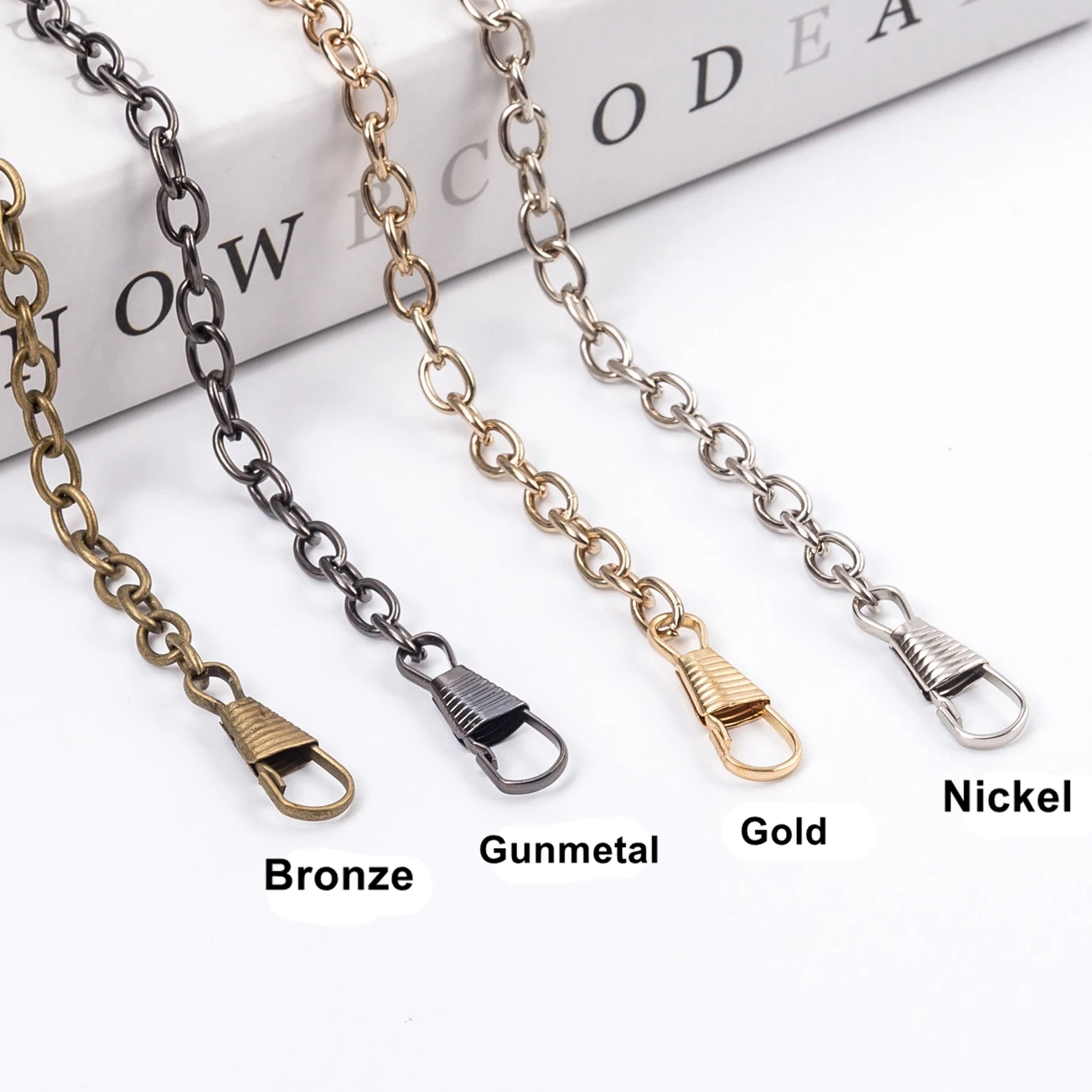 

Wholesale Decorative Accessories Metal Bag Chain Purse Chain With Hook, Light gold/nickel/gunmetal/antique brass