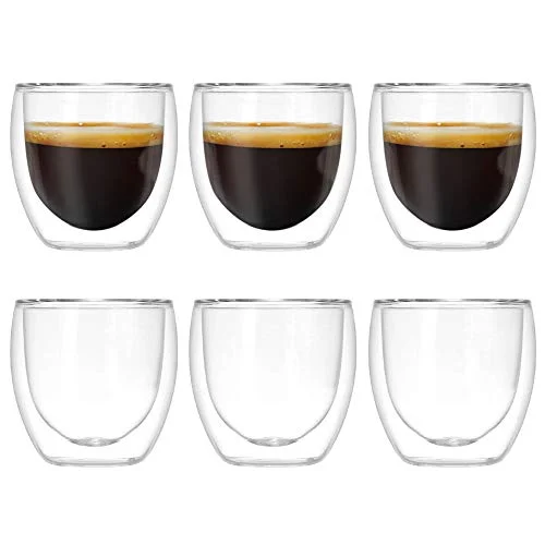 

80ml 150ml 250ml 350ml 450ml Hand Made Borosilicate double wall clear glass coffee cups