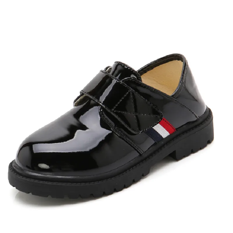 

New Boys Leather Shoes British Style School Performance Kids Wedding Party Shoes Casual Children Moccasins Shoes, Black