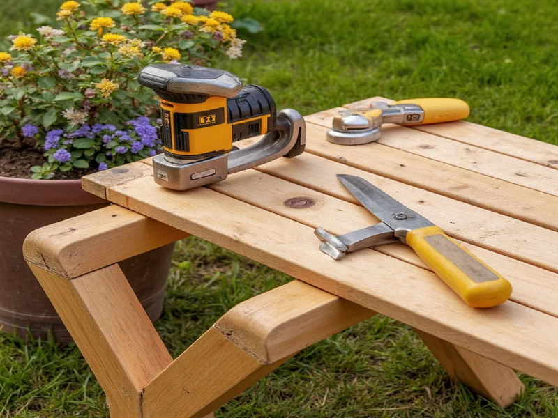 Essential tools for building DIY outdoor bench