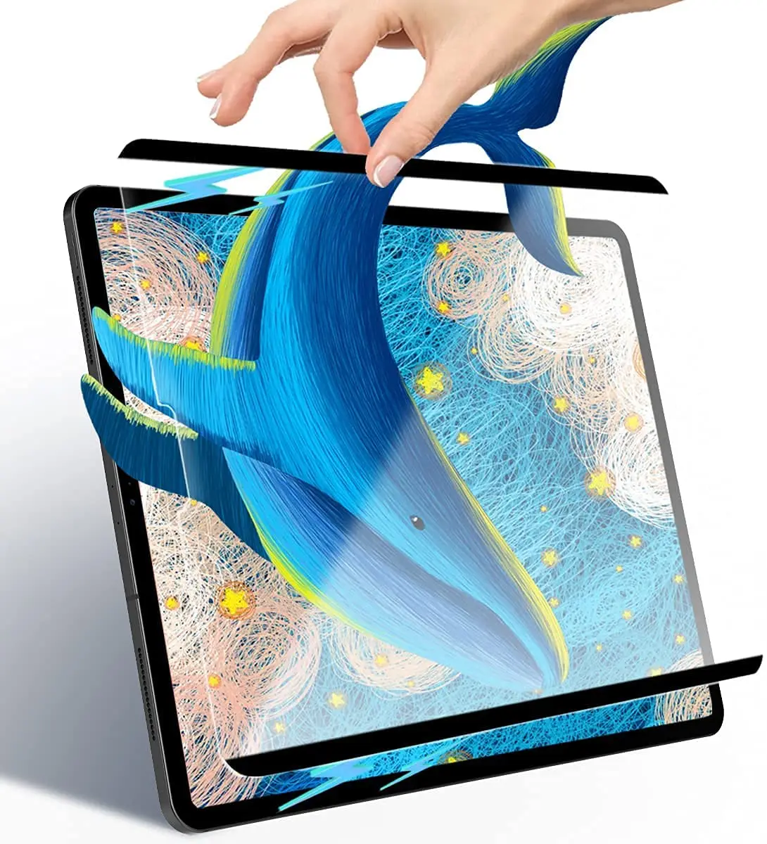 

Intelligent Adsorption Paper Feel Film For iPad 12.9 inch Screen Protector Anti Glare Paper Feeling Like Screen Film, Transparency 85% color