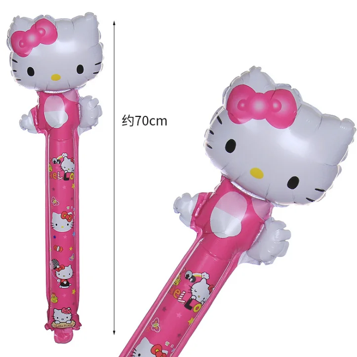 

Free Shipping Hello kitty Bear Animal Hand Stick foil balloons cartoon inflatable toys Kids Baby, Colorful