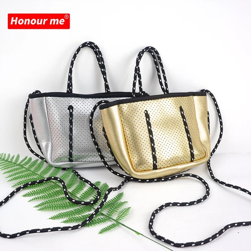 

2021 Australia Hotsell Perforated Neoprene Beach Tote Bag foldable neoprene crossbody mini bag side bag, Sample or customized