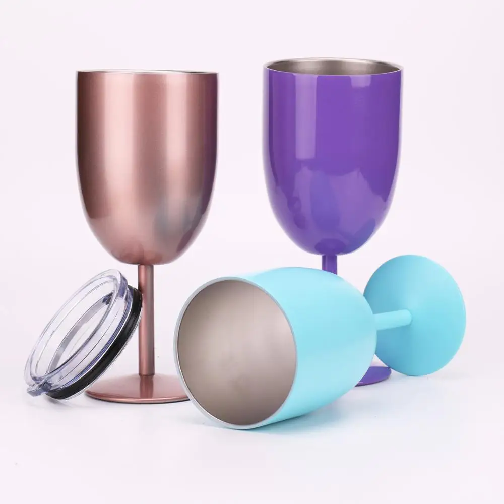 

Custom wine cups party stainless steel vacuum insulated tall goblet