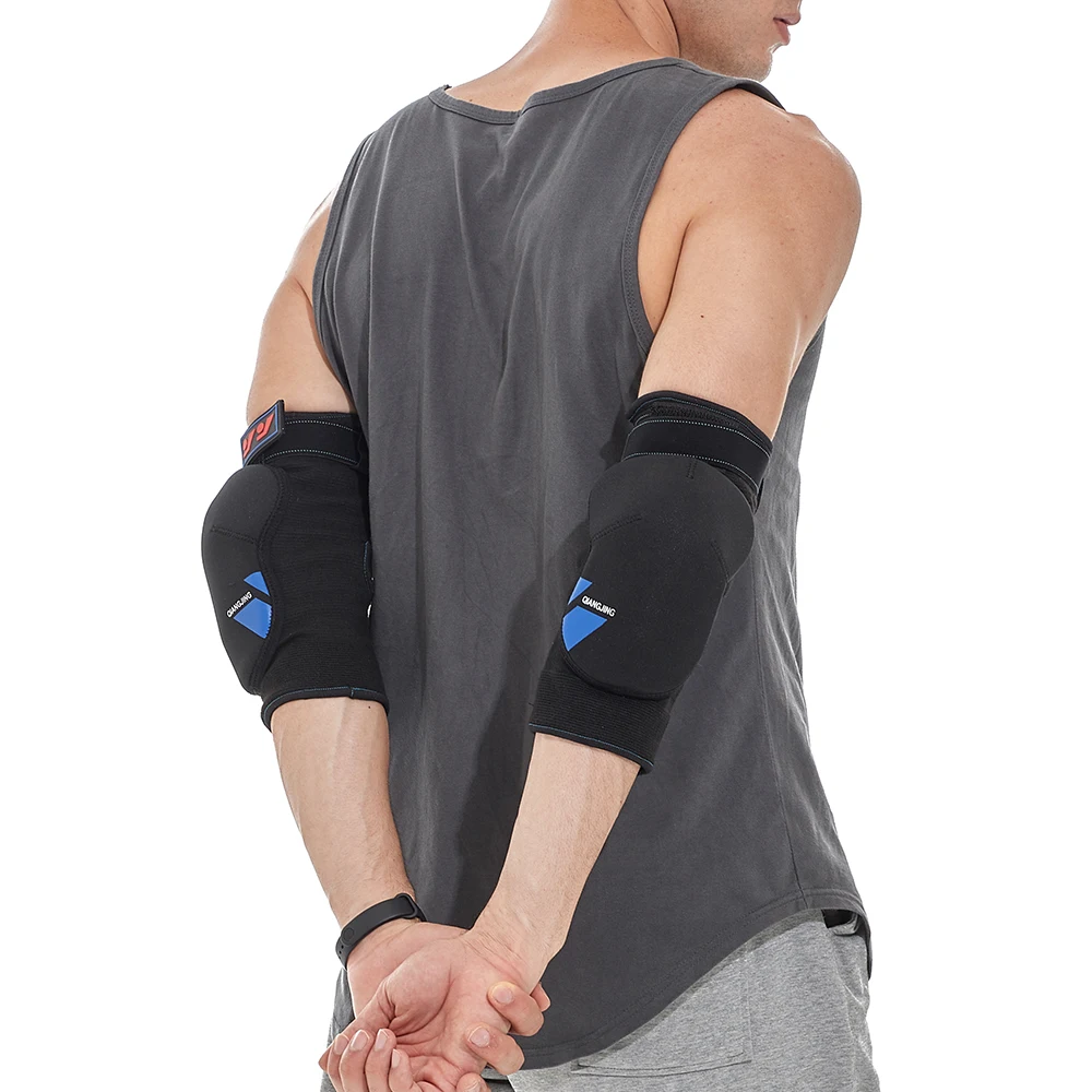 

Cycling protection thick elbow pad elbow support sleeve adjustable arm compression brace strap, Black