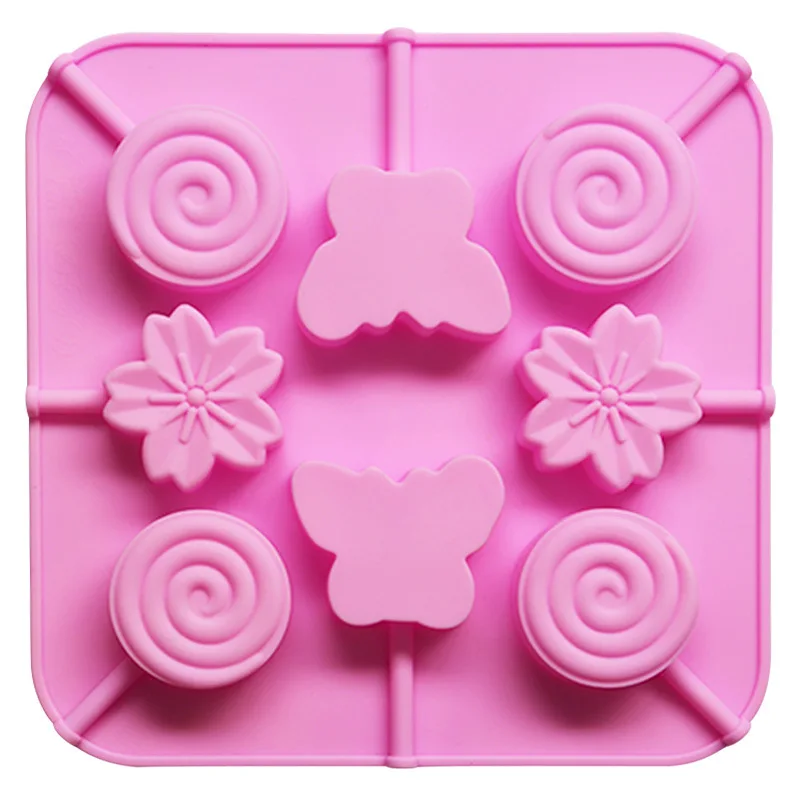 Hot Sale OEM Wholesale 12 Cavity Food Grade Eco-Friendly Silicone Baking Lollipop & Candy Mold DIY Dessert Baking Equipment