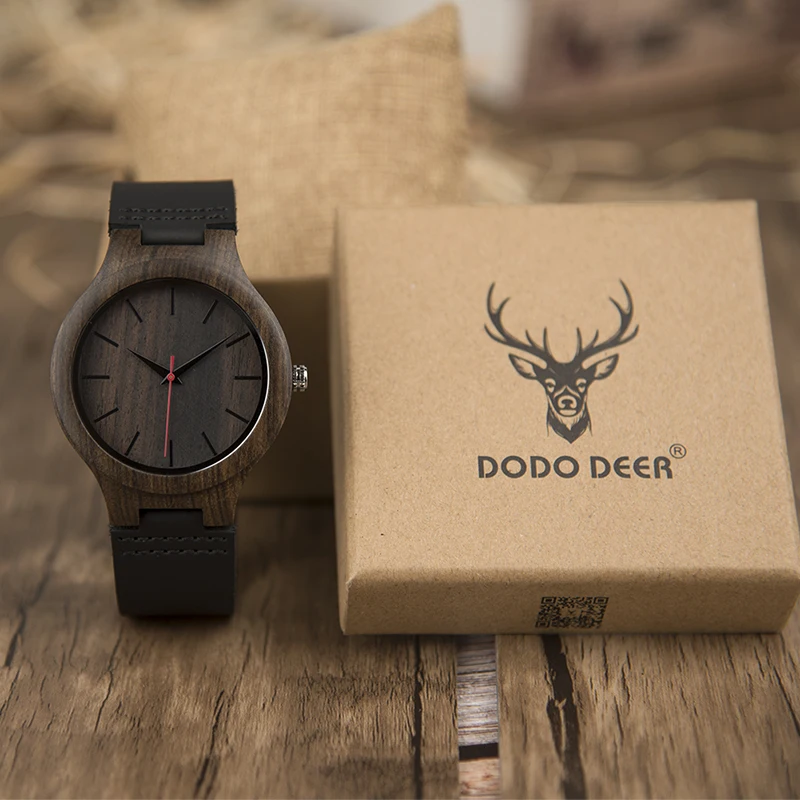 

Luxury custom logo men wood bamboo packaging watch men wooden quartz watch