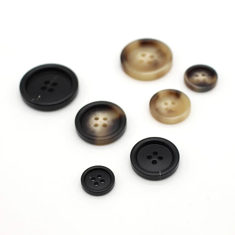 Manufacturers Flower Horn Pattern Resin Four Eyes Spring Autumn Winter Fur Coat Buttons