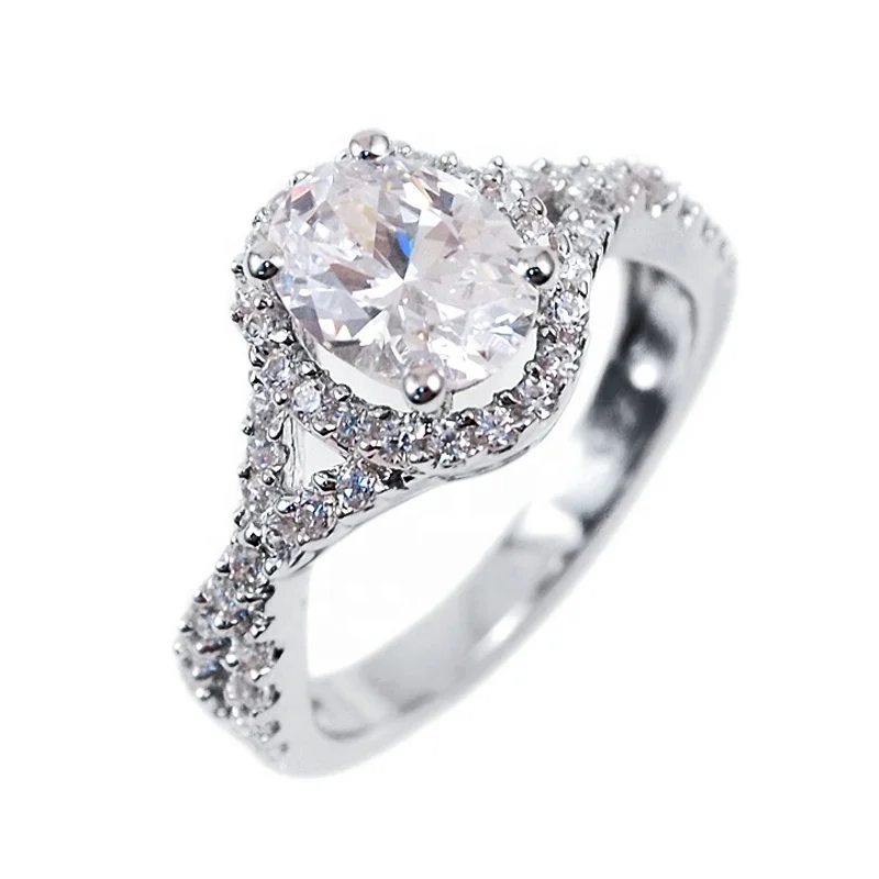 KENTURAY luxury engagement ring diamond white gold 625 sterling silver rings