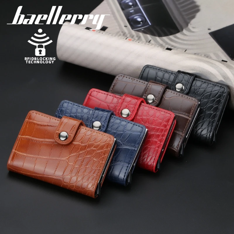 

Anti-magnetic Multi-card Buckle Crocodile Cardbag Fashion luxury women handbag Large capacity multi-functional man wallets, 5 colors