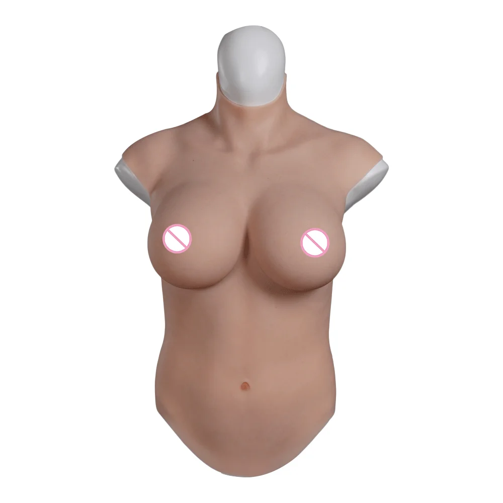 

KnowU New Style E Cup Half-length Shemale Artificial Silicone Breast Form Airbig Filling with latex Boobs for Crossdresser, 6 colors