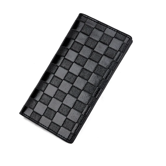 

Business and casual Style woven pattern brown PU leather zipper men purse wallet