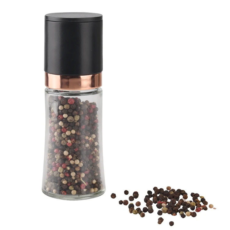 

Hot selling BBQ Kitchen 150ml glass jar container for spices with grinder