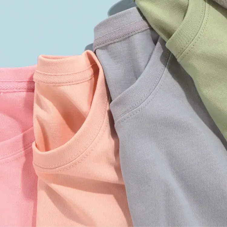 

2020 summer short sleeve Oversized T Shirt Plain 100% Cotton Unisex Blank Boy's T-Shirts