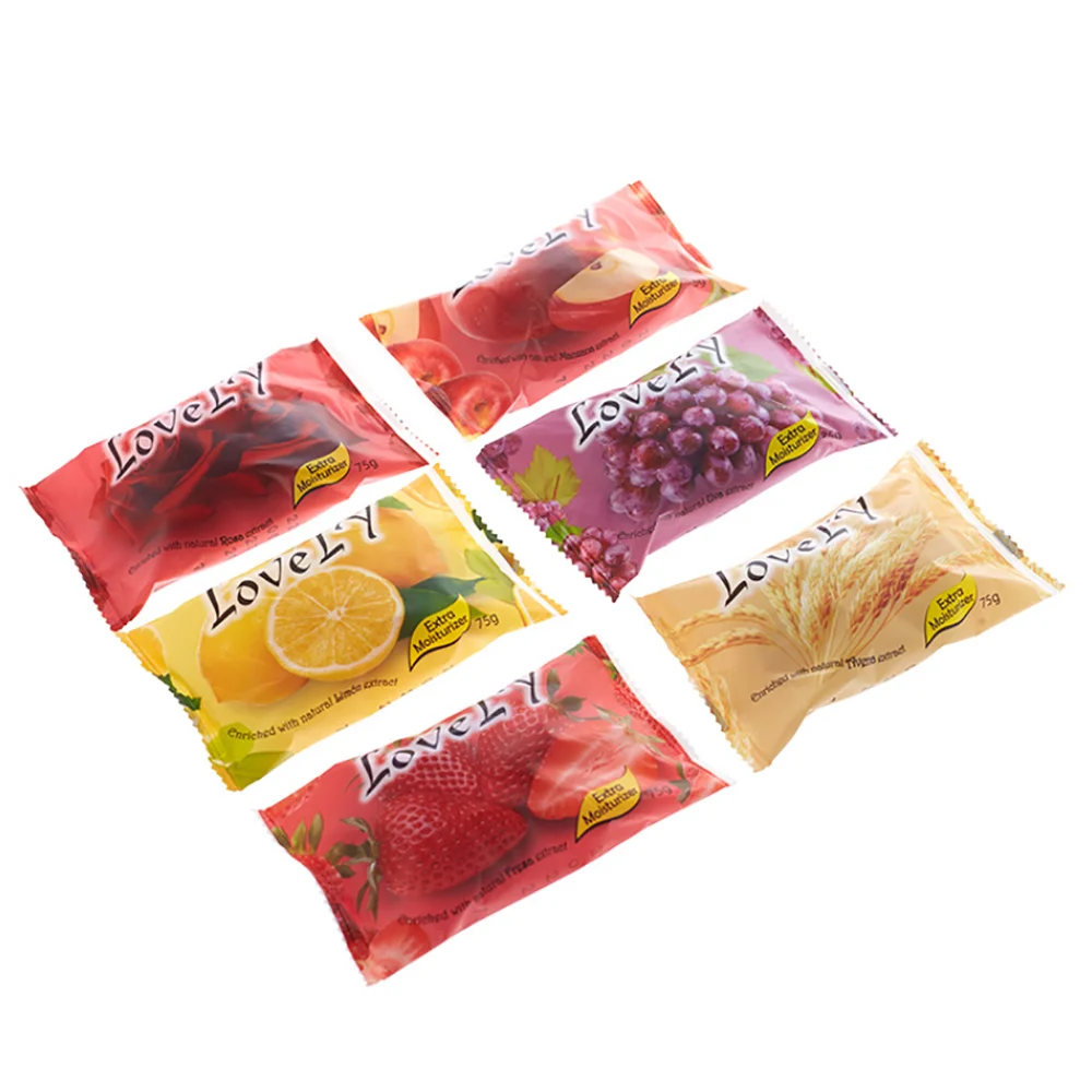 

75g In Stock Toilet Soap Plastic Bag Packing Soap for Face & Hand Orange/strawberry/Rose/Oat/Grape fragrance