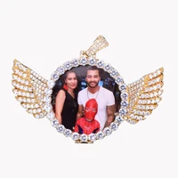 

WTS-Q20008 DIY custom diamond hip hop picture necklace pendant wing photo pendant