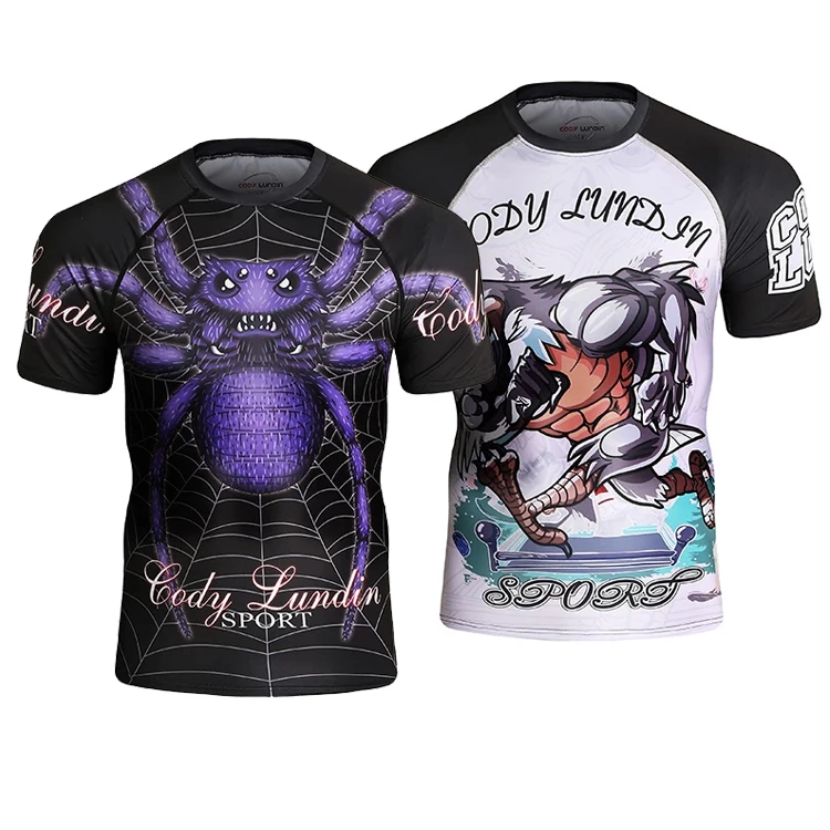 

Wholesale MMA Compression T Shirts Custom Design Your Own Sublimation Full Printed Rash Guard, Customized color
