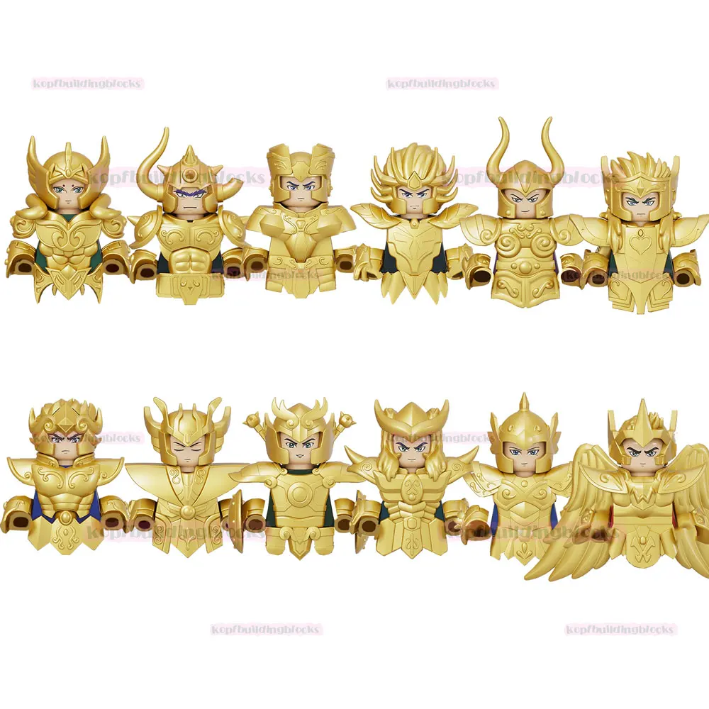 

PG8299 PG8300 Saint Seiya Knights Zodiac Figure Anime Leo Virgo Libra Scorpio Taurus Gemini Building Block Figure Plastic Toy