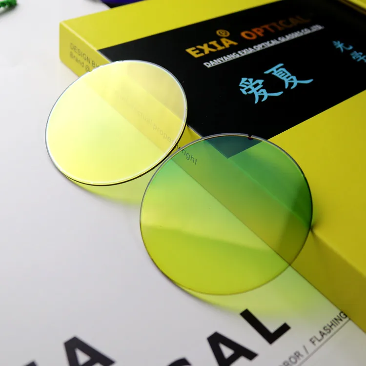 

Night Vision Sunglasses Lenses Green Gradient Yellow Flash Mirror K Gold SHMC Lens A54 EXIA OPTICAL