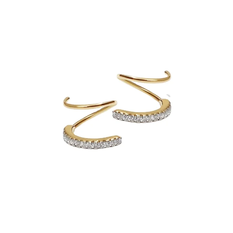 

Ou Fan jewelry S925 Sterling Silver European and American Fashion Torsion Bar Earrings