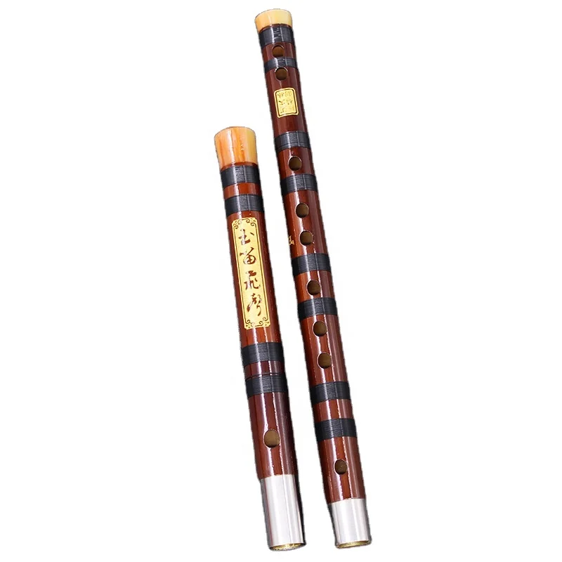 

Master refined imitation jade white copper double insert two professional performance of five - year - old balsam bamboo flute, Black