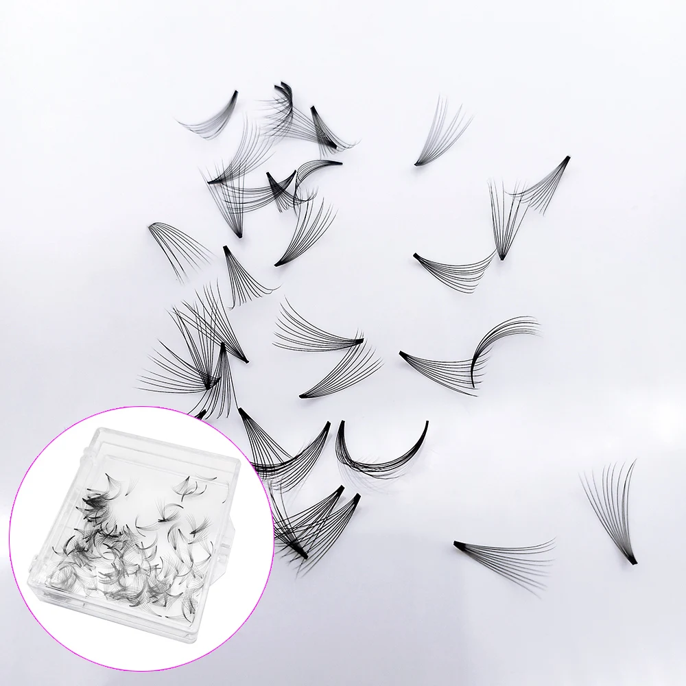 

3D 10D Short Stem long stem Bulk Premade Volume Fans Loose Russian Volume Lashes heat bonded Eyelash Extensions pro made fans, Natural black