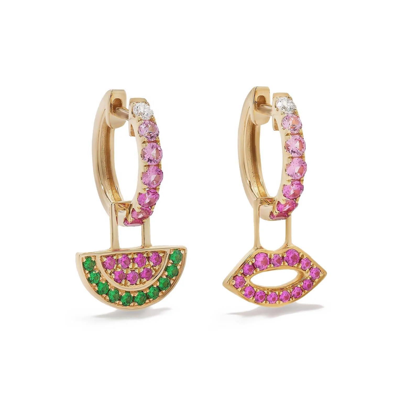 

LOZRUNVE 18k 14k Gold Plated Fashion Butterfly Watermelon Drop Hoop Earring Set 925 Sterling Silver