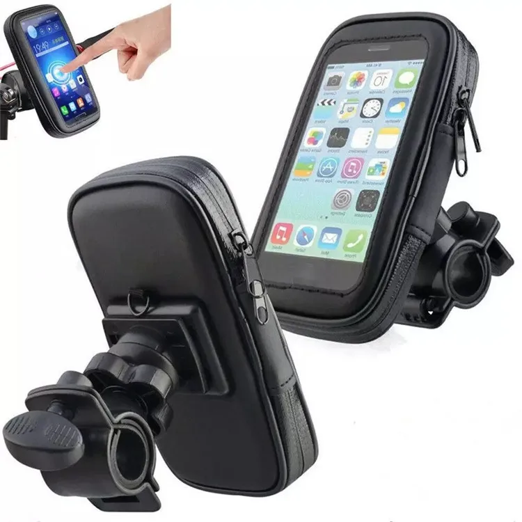 

Universal bicycle accessories waterproof bag Bike Handlebar Mobile Mount Cell Phones Holder for smart phone, Black