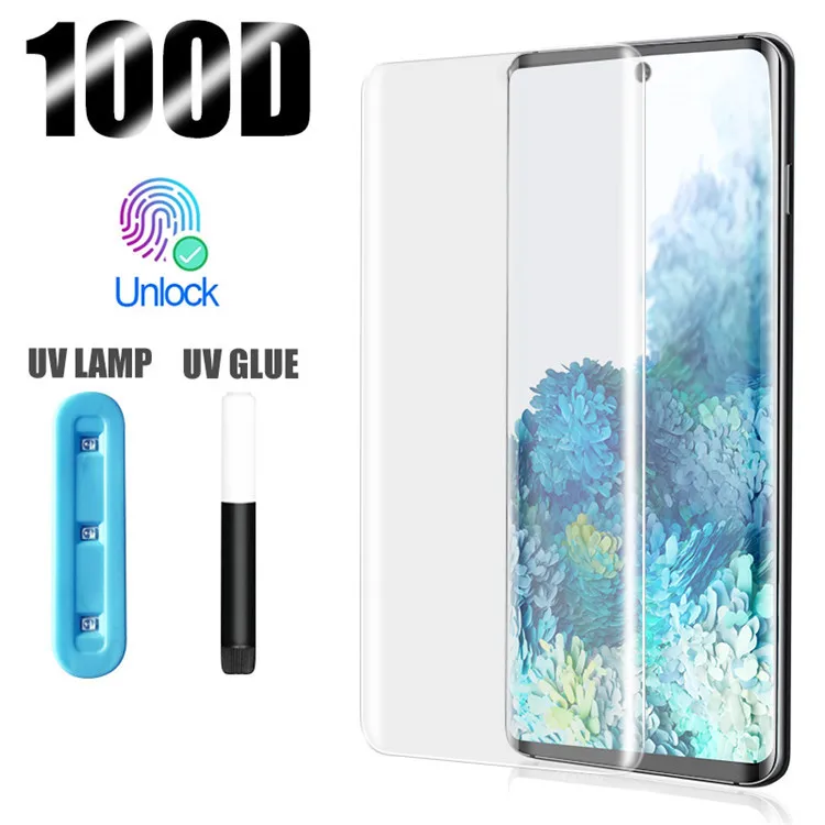 

Hot Sale UV Tempered Glass For Samsung Galaxy S10 S20 Plus Ultra Full Liquid Screen Protector For Samsung Note 10 Protectors