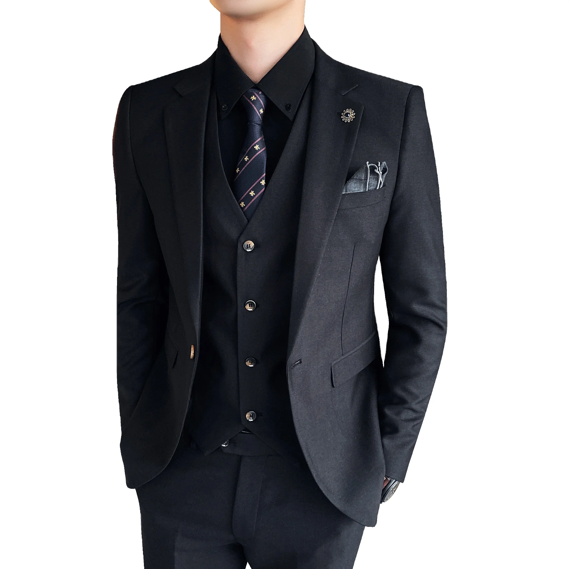 

Men suits 3 pieces custom checked wholesale wedding mens formal suit set