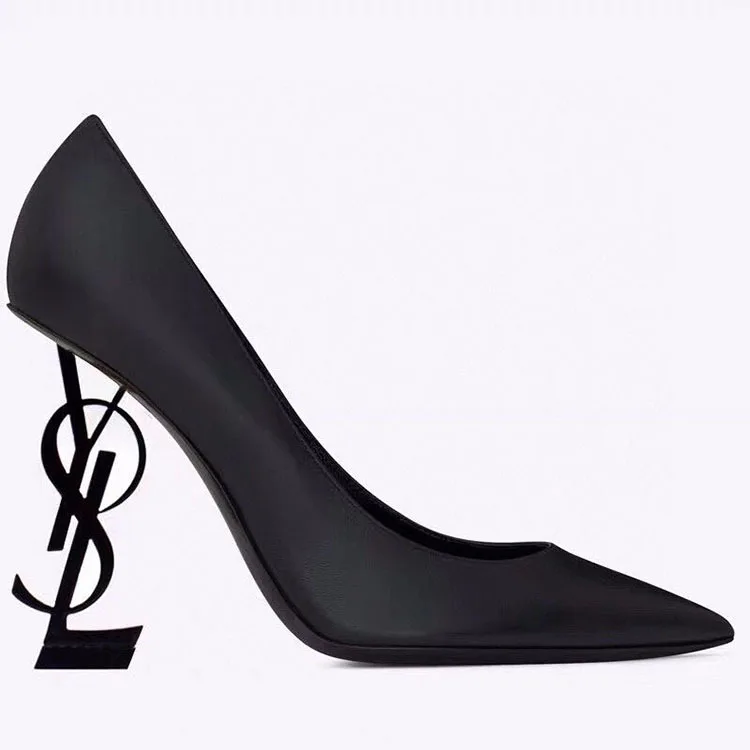 

Fashion letter heel pointed women's shoes slide in shallow shoes large leopard print sexy high heels