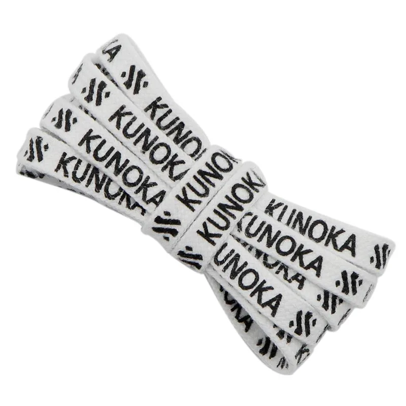 

Weiou Shoe Accessories Pretty Design Printing KUNOKA Letter Flat 140CM Length White Polyester Waterproof Printed Shoelaces, Red, white, black, grey, etc
