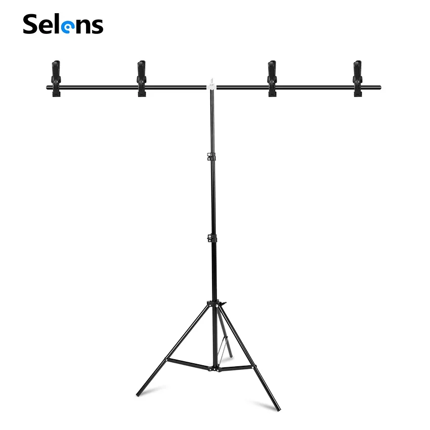 

Selens  T Backdrop Stand Metal PVC Background Photography Support System, Black