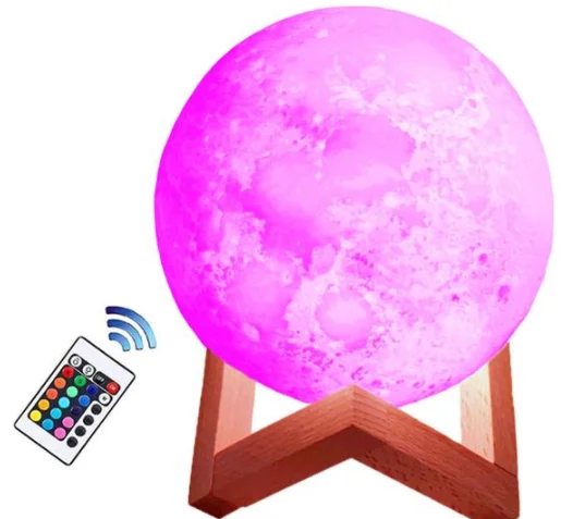 Moonlight with bracket 16 color moonlight LED 3D printing nursery light USB charging touch remote control, dimmable night light