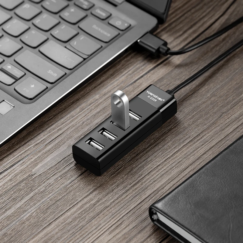 

shenzhen factory 4 usb port hub 2.0 3.0 Splitter Expansion adapter For mini mac, Black or customized