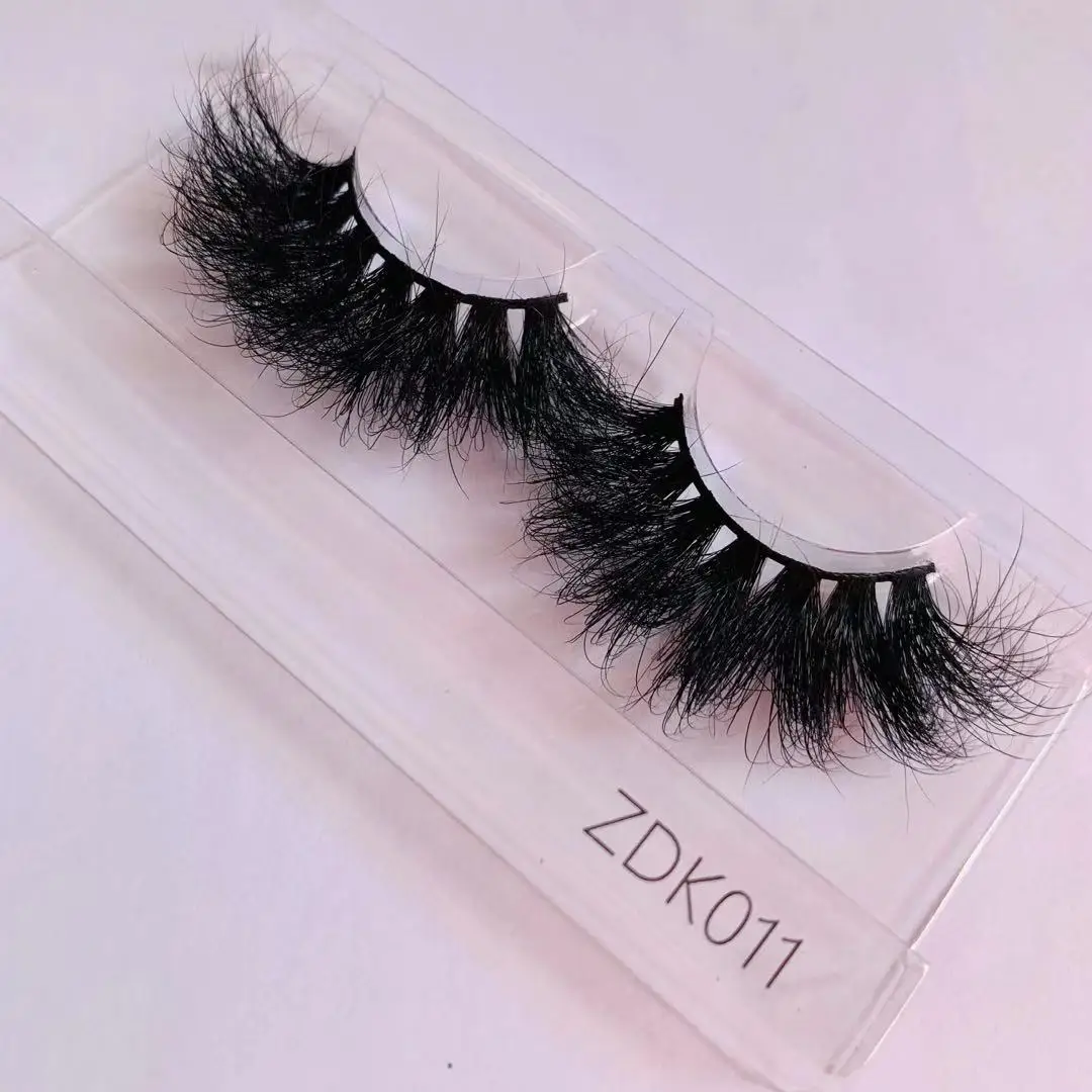 

25mm Dramatic Super Fluffy Wild Curly 3D Real Mink Lashes ZDK Series Eyelash Vendor