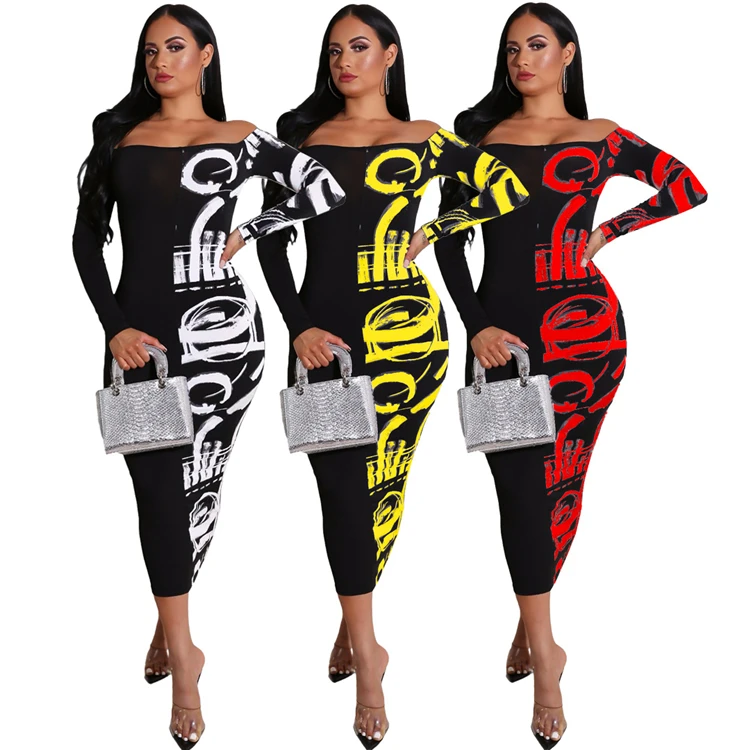 

D94232 maxi dresses women plus size dresses printed long skirt, White,yellow,red