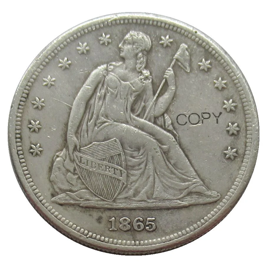 

US 1865 Seated Liberty Dollar Silver Plated Reproduction Decorative Commemorative Coins