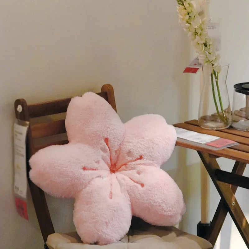 

Flower Floor Cushion Throw Pillow Japan Sakura Flower Plush Pillow Cute Pink Cherry Pillow for Home Decoration