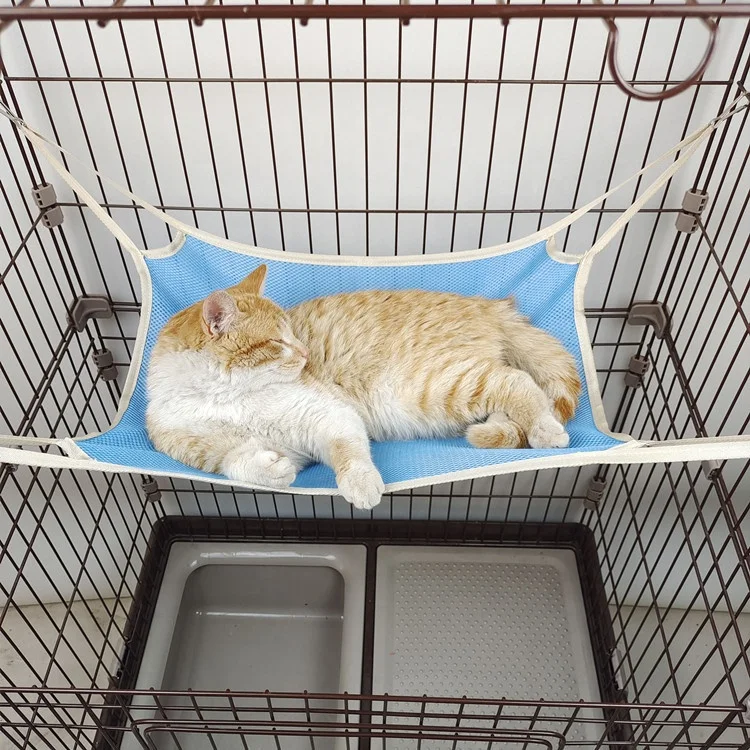 

Wholesale New Summer cat hanging beds Pet Mesh sandwich hammock cat swing hammock for cats