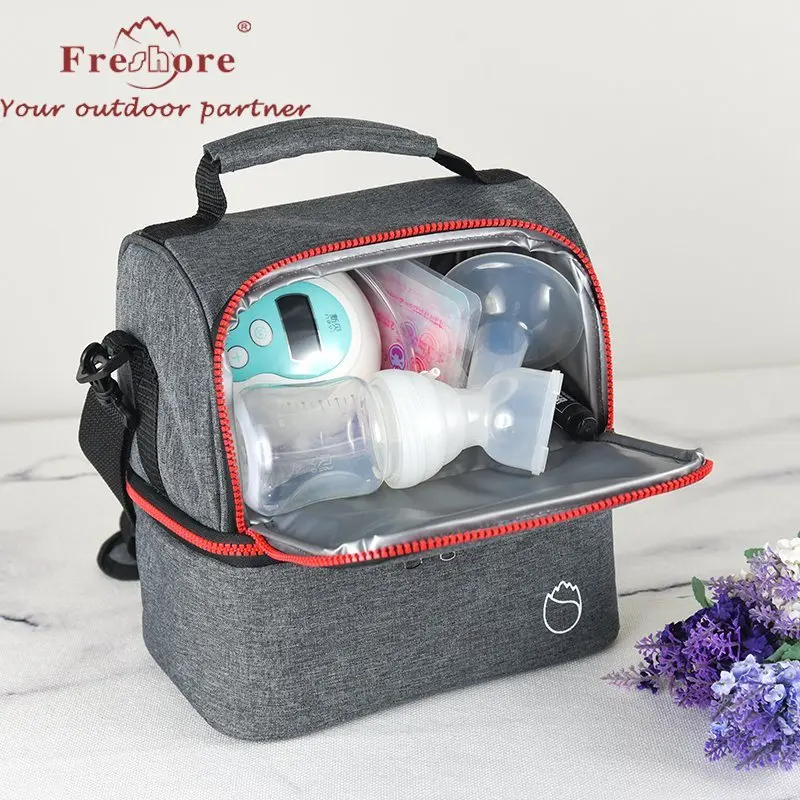 

Double Deck Reusable Insulated Drink Cooler Tote Bag Lunch Pail Beverage Cool bag