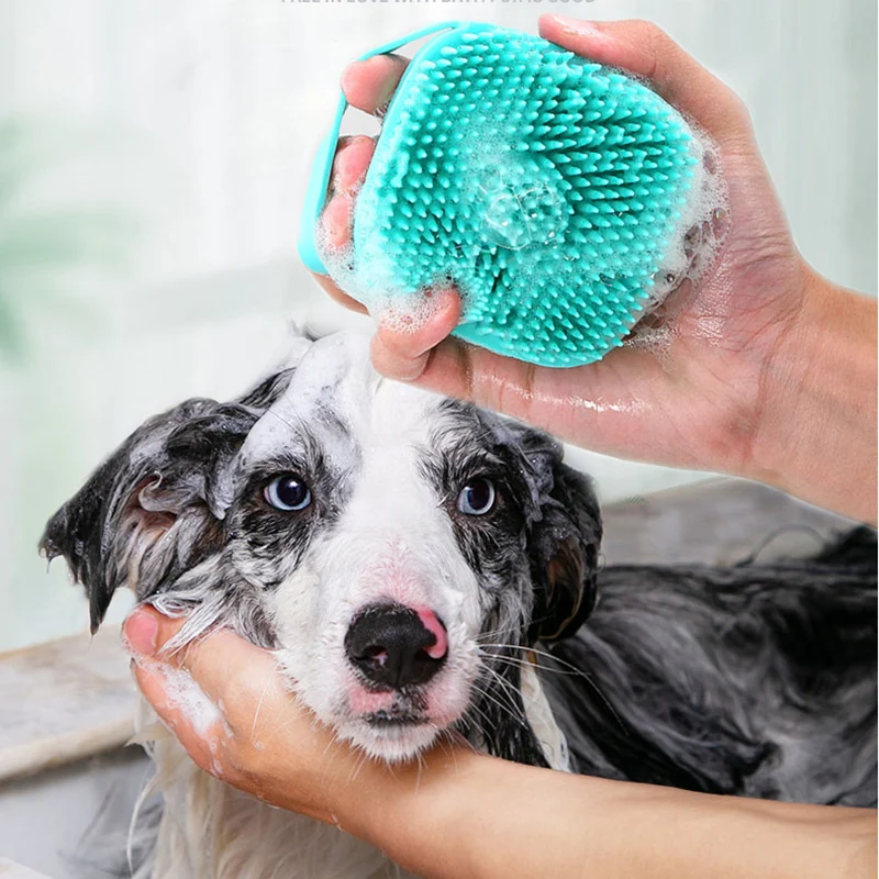 

Pet dog bath brush cat massage comb baby soft cleaning silicone shampoo brush adult household bath brush