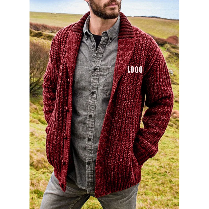 

Free shipping Wholesale Elegant Long Sleeve Cardigan Knit Style Long Cardigan Men shrug sweater stand collar casual cardigan, Customized color