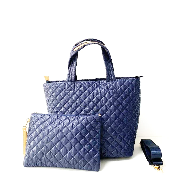 

America fashion quilted puffer women lightweight tote bag daily use