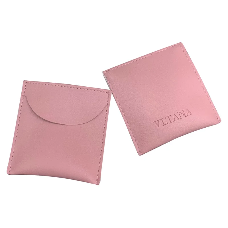 

Luxury PU Bag Envelope Embossing Custom Logo Jewellery Packaging Ring Gift Pink Personal Flap Jewelry Leather Pouch, Black, blue, red, pink, beige, coffee, khaki etc