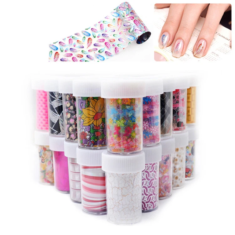 

100 Designs 4*100 cm Nail Foil Transfer Paper Nails Foil Sticker, Mixed