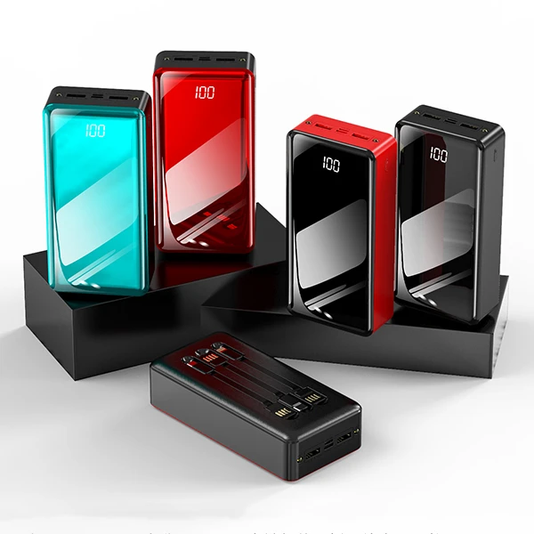 

Factory wholesale With 2USB Output with cable 40000mah Power bank, Black,red,mirror red, mirror blue
