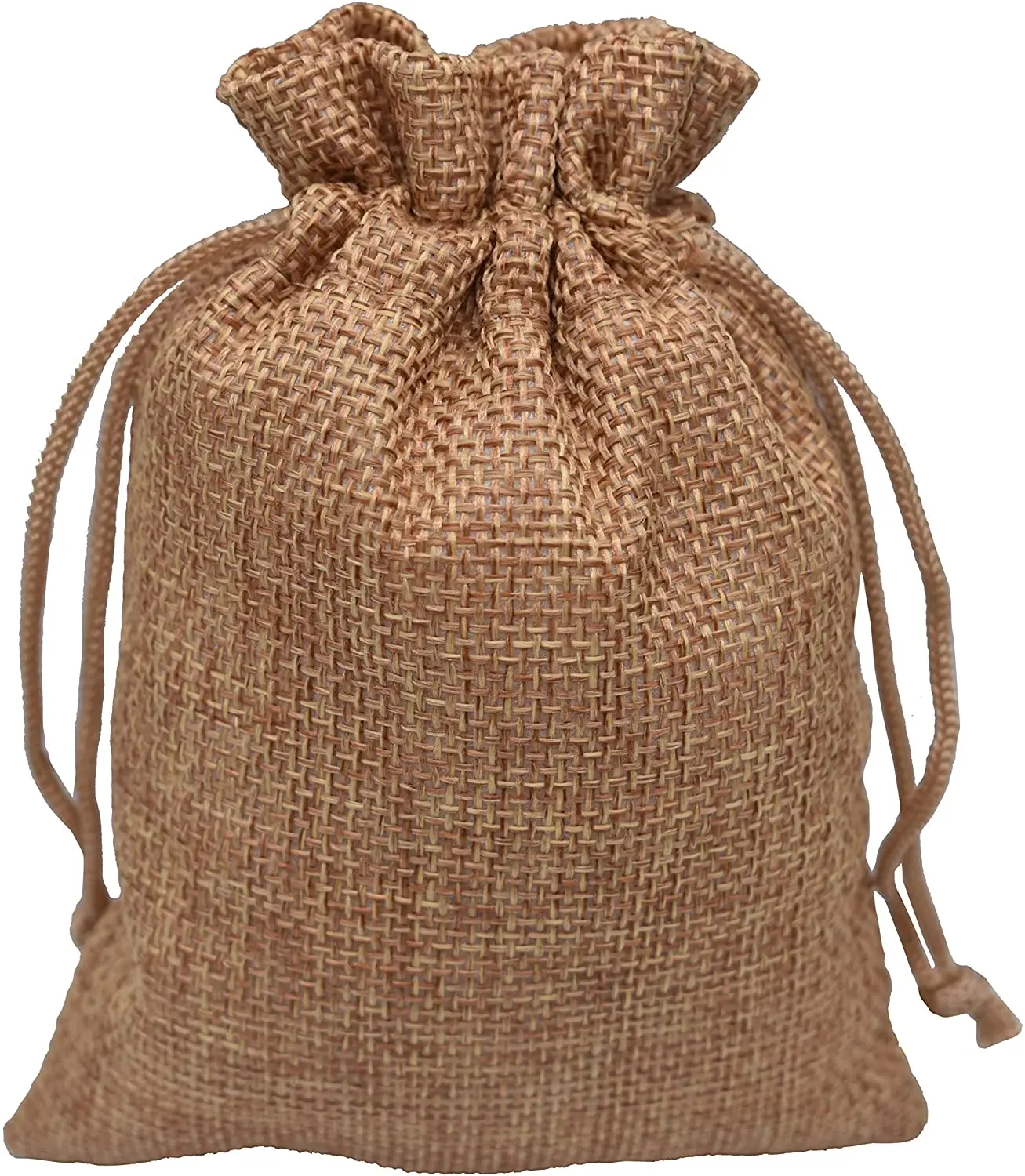 

New Product High Quality Popular In Stock Fabric Burlap Gift Bag With Drawstring, Brown or white
